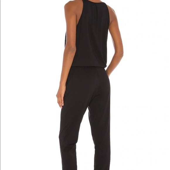 Supreme Jersey Surplice Jumpsuit in Black - Picture 3 of 5